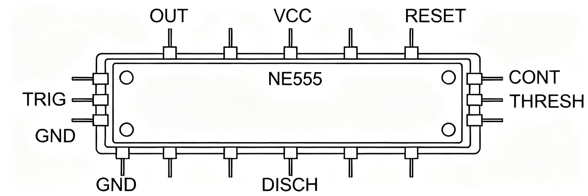 NE555 Technical Brief: Specs, Pinout & Key Metrics Diagram